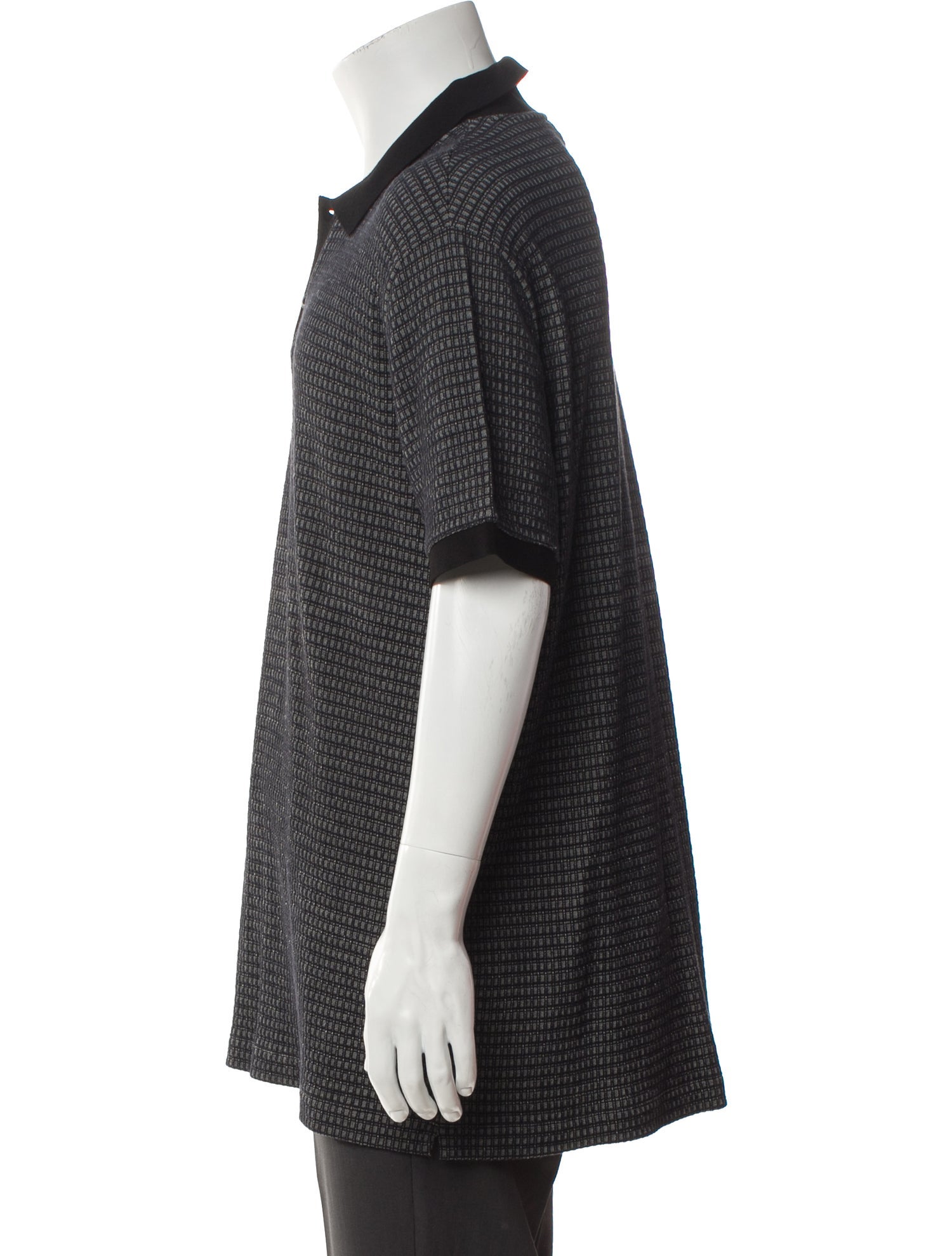 Giorgio Armani Plaid Print Collar Polo Shirt