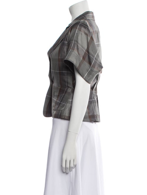 Giorgio Armani Linen Plaid Print Jacket