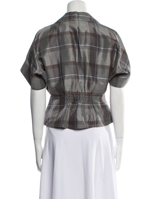 Giorgio Armani Linen Plaid Print Jacket