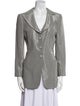 Giorgio Armani Virgin Wool Plaid Print Blazer