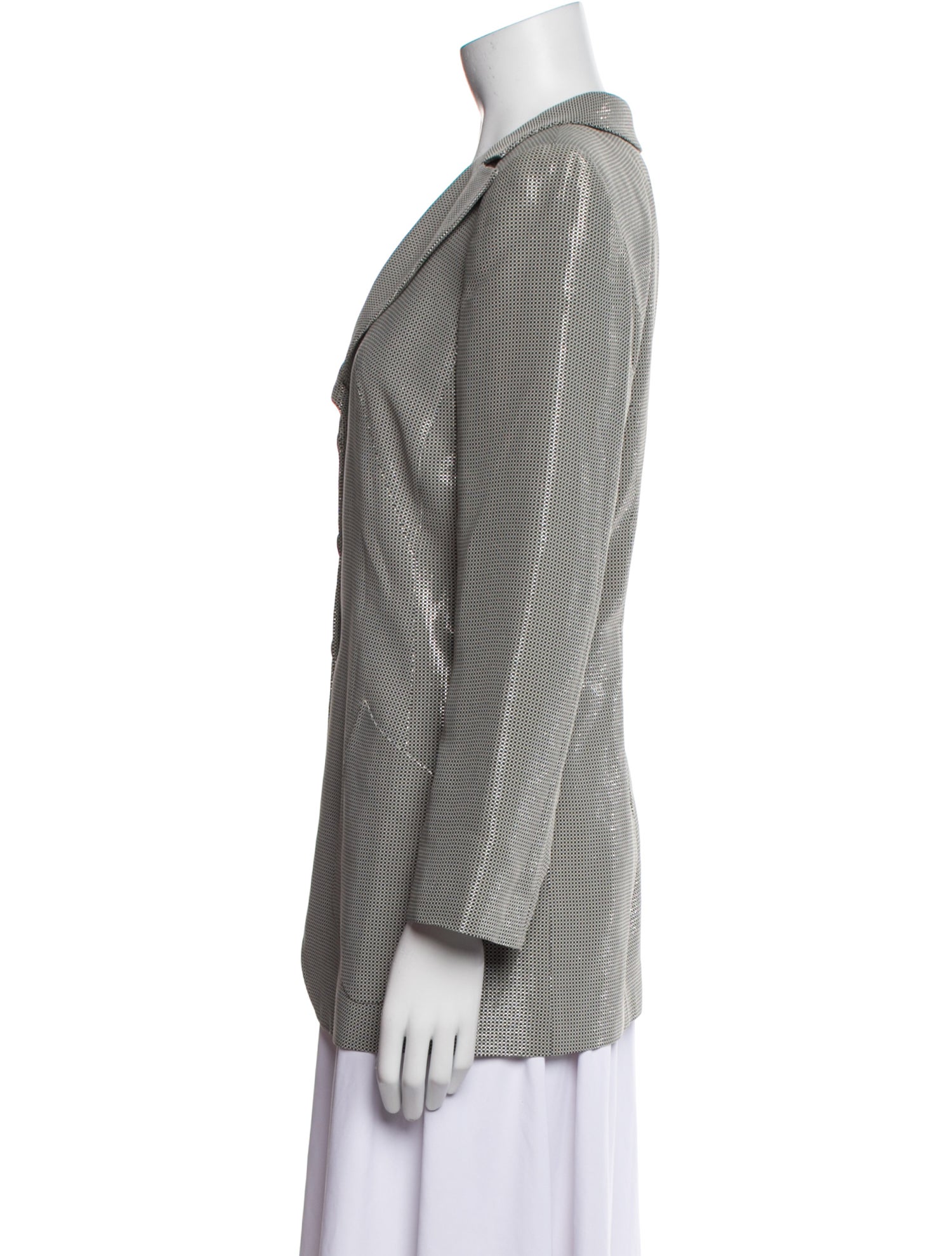 Giorgio Armani Virgin Wool Plaid Print Blazer