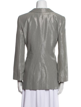 Giorgio Armani Virgin Wool Plaid Print Blazer