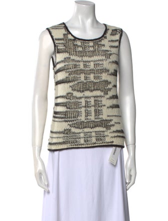 Giorgio Armani Printed Scoop Neck Sweater