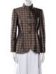 Giorgio Armani Wool Plaid Print Evening Jacket