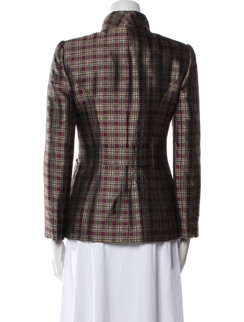 Giorgio Armani Wool Plaid Print Evening Jacket