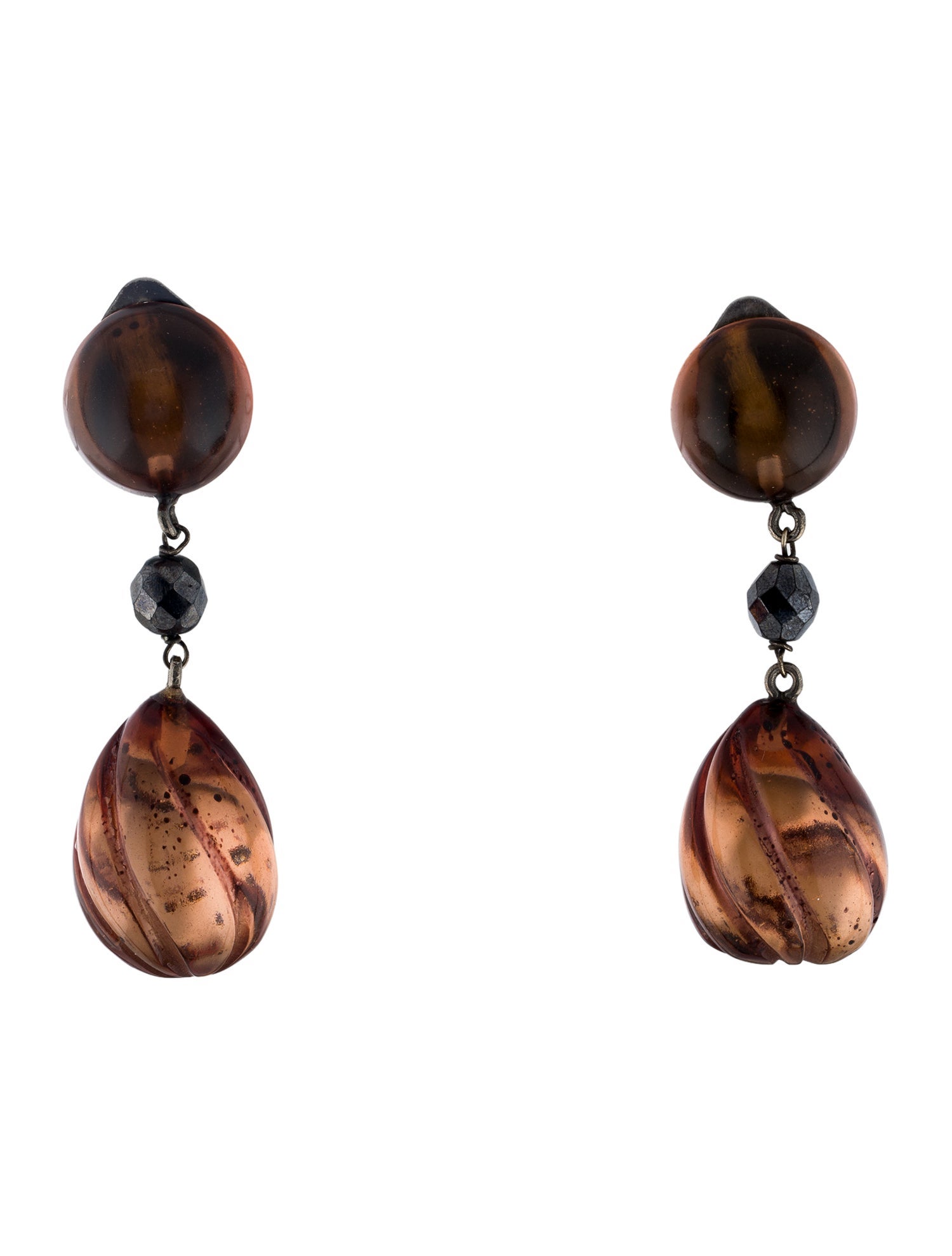 Giorgio Armani Resin Clip-On Drop Earrings