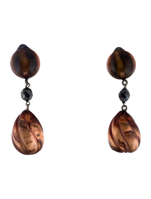 Giorgio Armani Resin Clip-On Drop Earrings