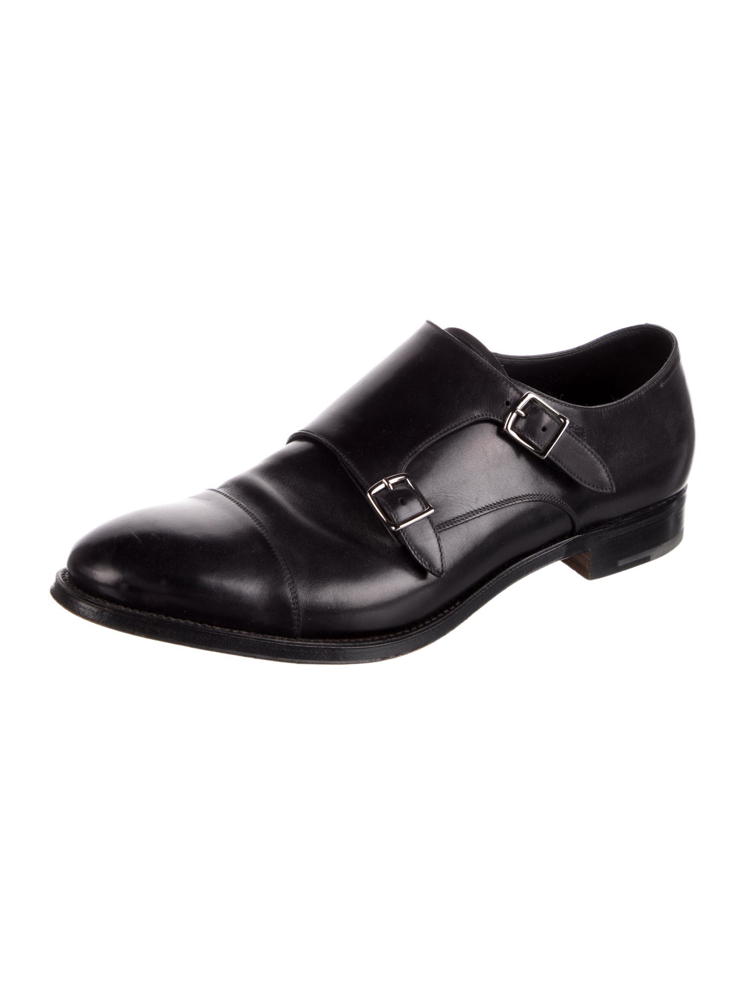 Giorgio Armani Leather Monk Straps