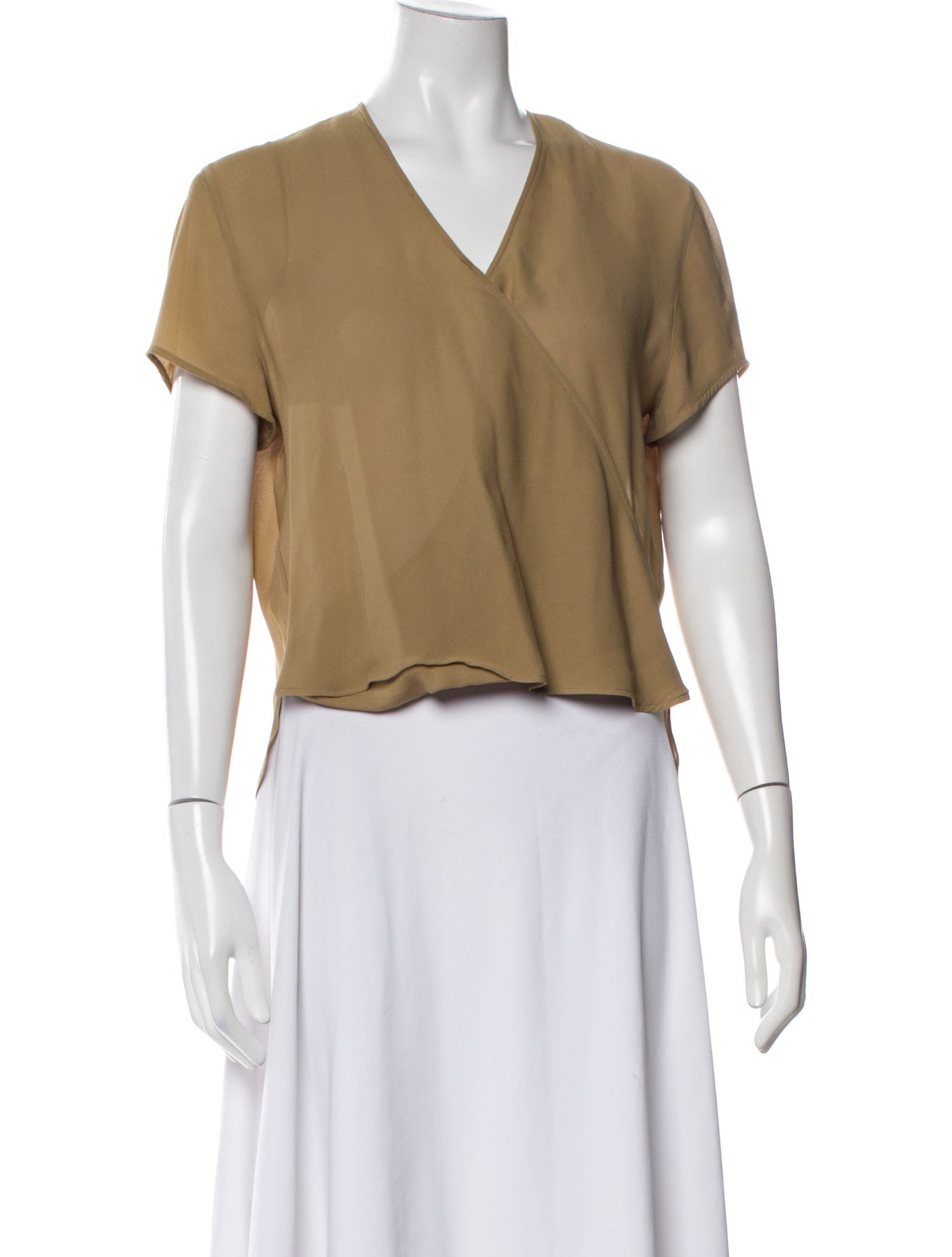 Giorgio Armani Silk V-Neck Crop Top