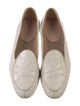 Giorgio Armani Embossed Leather Leather Trim Embellishment Loafers