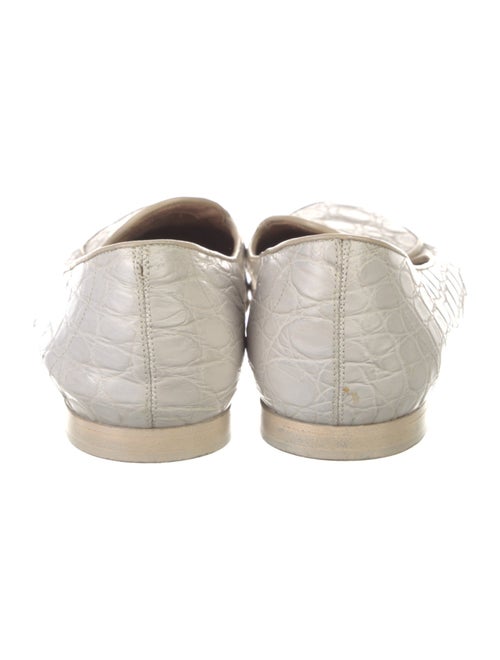 Giorgio Armani Embossed Leather Leather Trim Embellishment Loafers