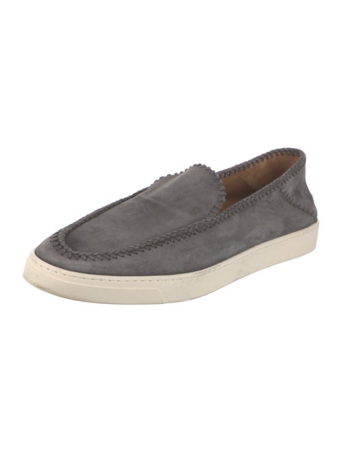 Giorgio Armani Suede Whipstitch Trim Boat Shoes