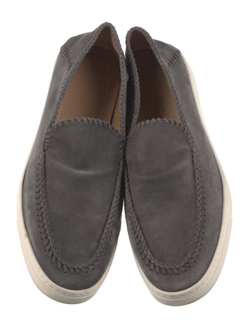 Giorgio Armani Suede Whipstitch Trim Boat Shoes