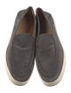 Giorgio Armani Suede Whipstitch Trim Boat Shoes