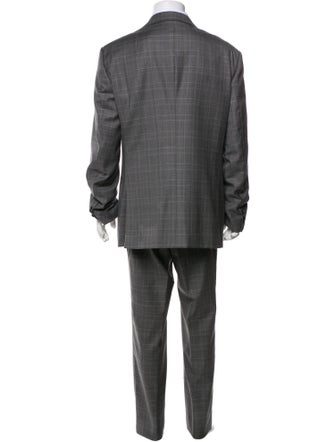 Giorgio Armani Silk Plaid Print Two-Piece Blazer