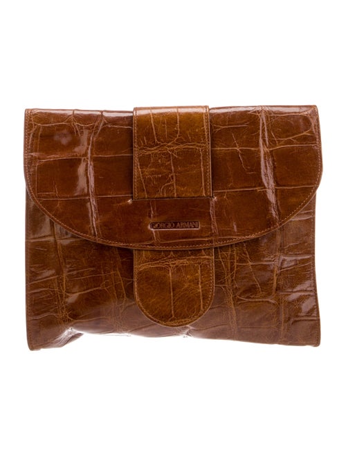 Giorgio Armani Embossed Leather Portfolio