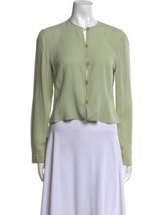 Giorgio Armani Silk Crew Neck Crop Top