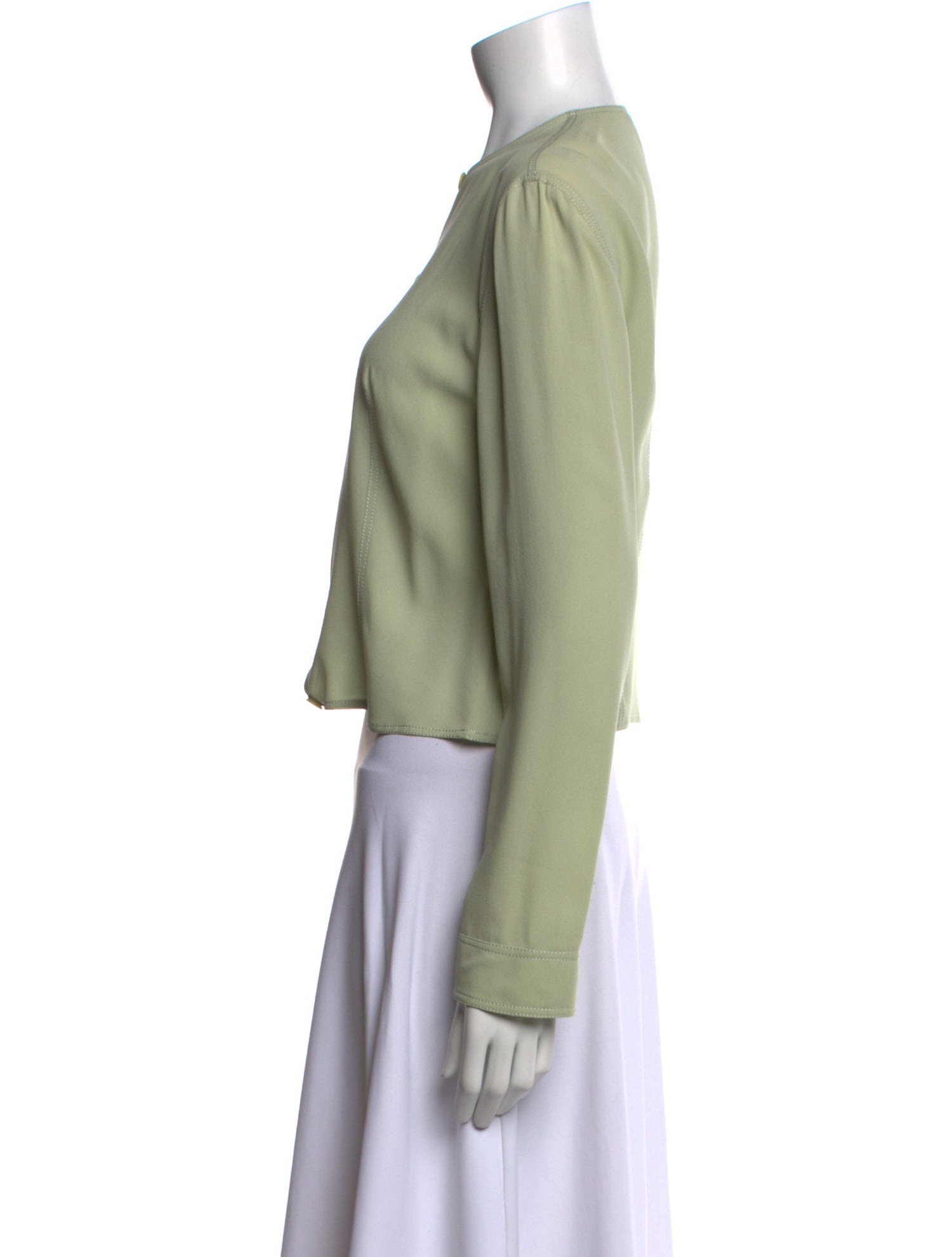 Giorgio Armani Silk Crew Neck Crop Top