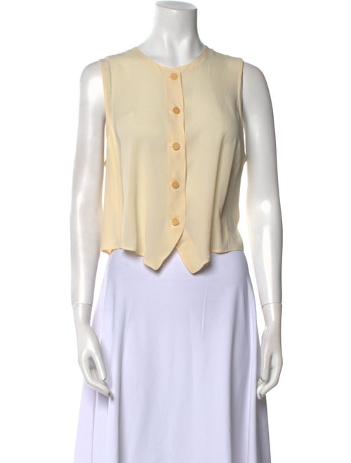 Giorgio Armani Silk Crew Neck Crop Top