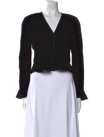 Giorgio Armani Polka Dot Print V-Neck Crop Top