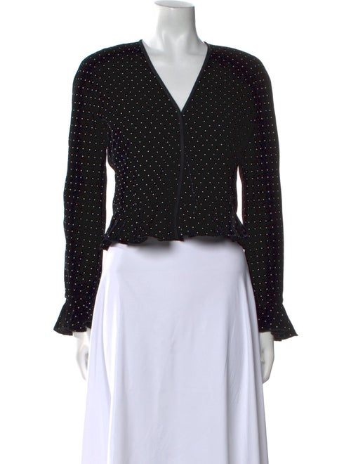 Giorgio Armani Polka Dot Print V-Neck Crop Top