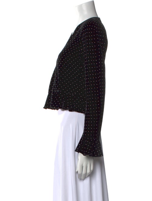 Giorgio Armani Polka Dot Print V-Neck Crop Top