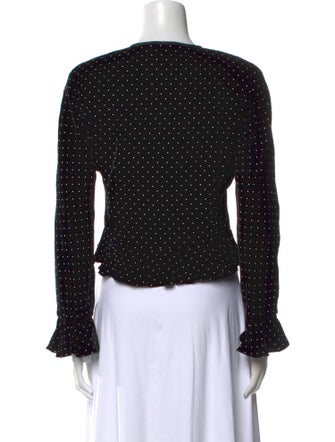 Giorgio Armani Polka Dot Print V-Neck Crop Top