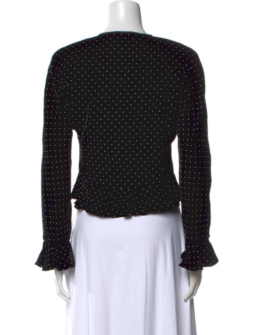 Giorgio Armani Polka Dot Print V-Neck Crop Top