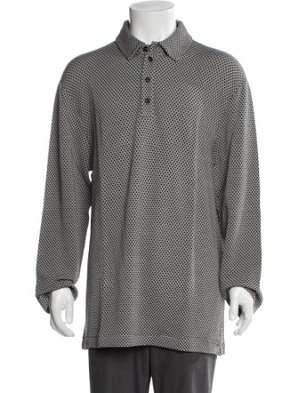 Giorgio Armani Mock Neck Long Sleeve Polo Sweater