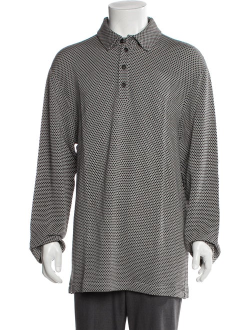 Giorgio Armani Mock Neck Long Sleeve Polo Sweater