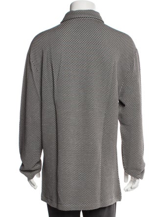Giorgio Armani Mock Neck Long Sleeve Polo Sweater