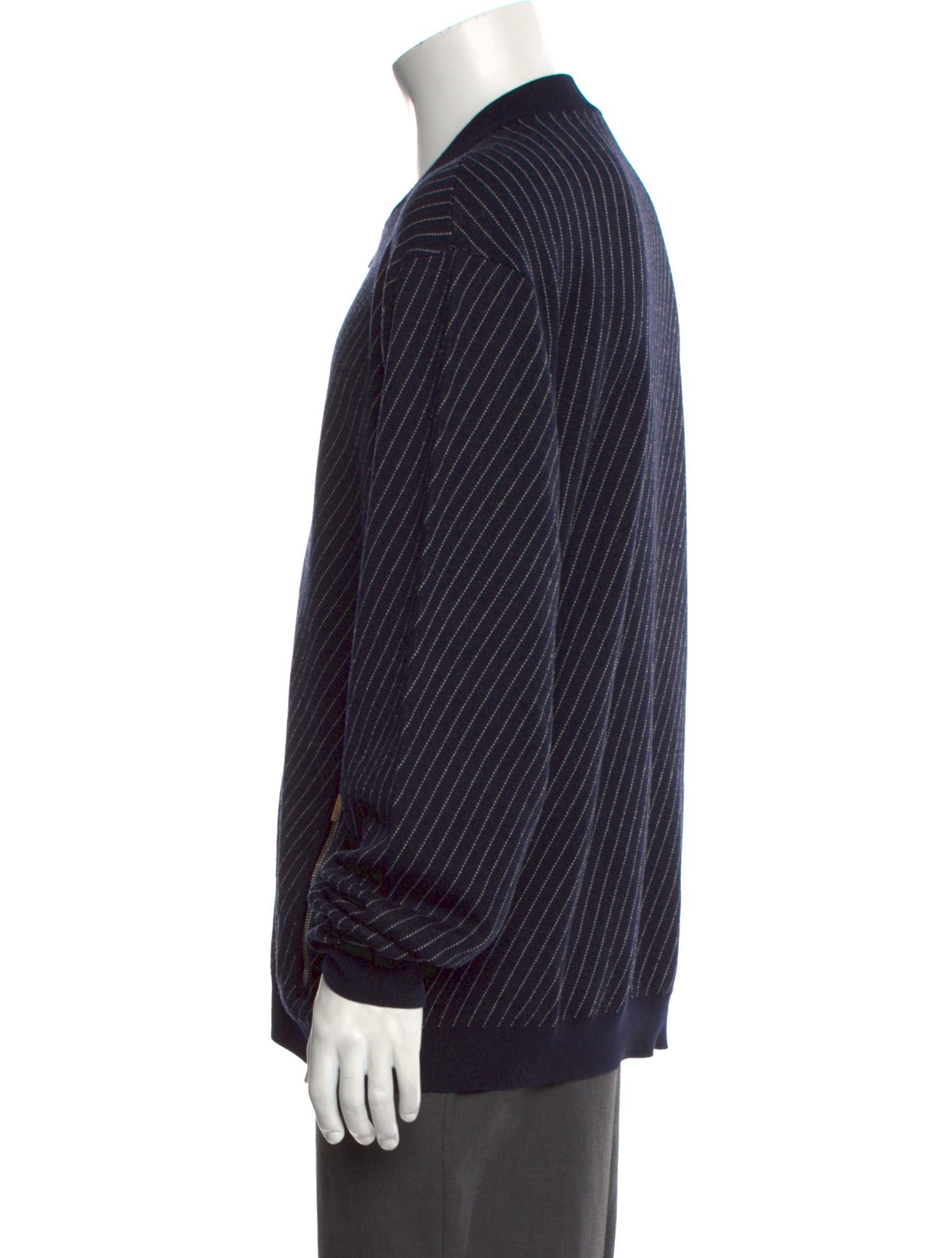 Giorgio Armani Virgin Wool Striped Cardigan