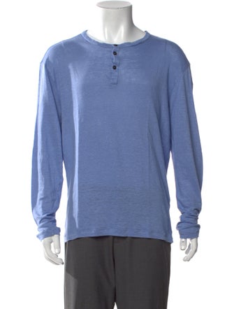 Giorgio Armani Linen Crew Neck Henley