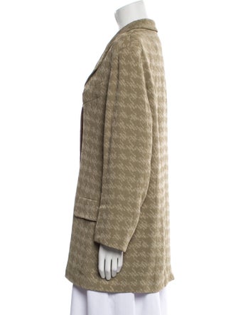 Giorgio Armani Virgin Wool Plaid Print Blazer