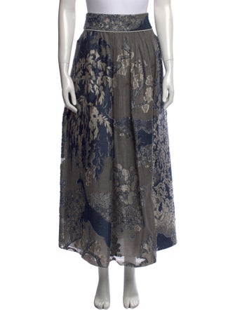 Giorgio Armani Floral Print Midi Length Skirt