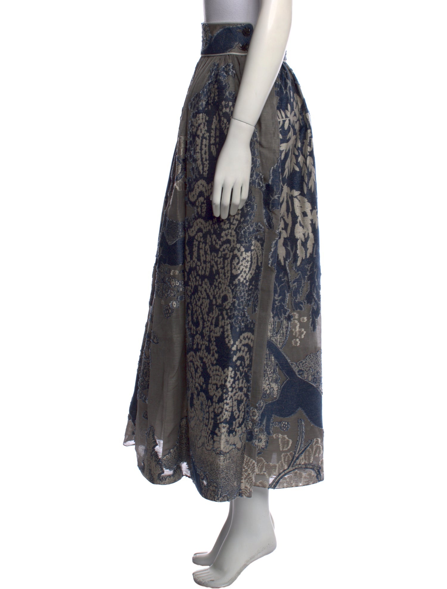 Giorgio Armani Floral Print Midi Length Skirt