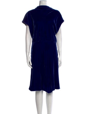 Giorgio Armani Mock Neck Knee-Length Dress