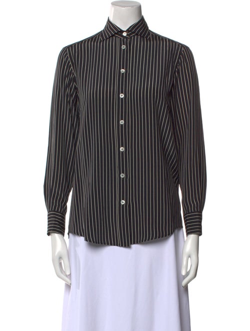 Giorgio Armani Silk Striped Button-Up Top