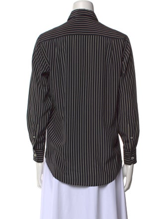 Giorgio Armani Silk Striped Button-Up Top