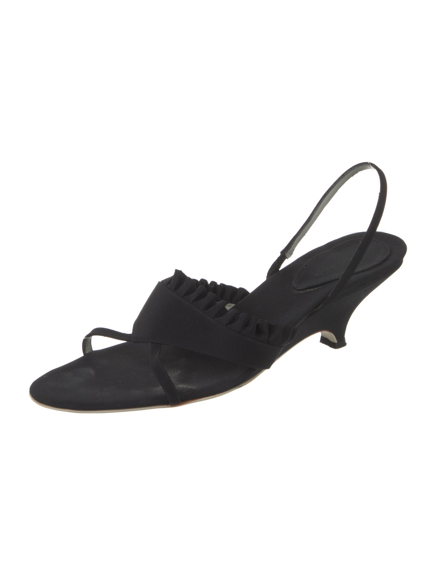 Giorgio Armani Ruffle Embellishment Slingback Sandals