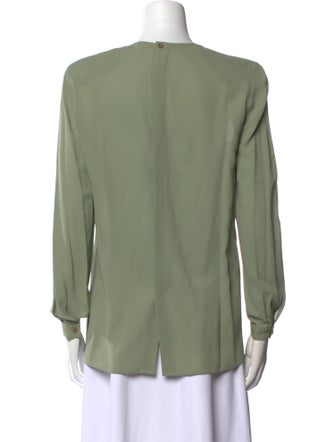 Giorgio Armani Silk Crew Neck Blouse