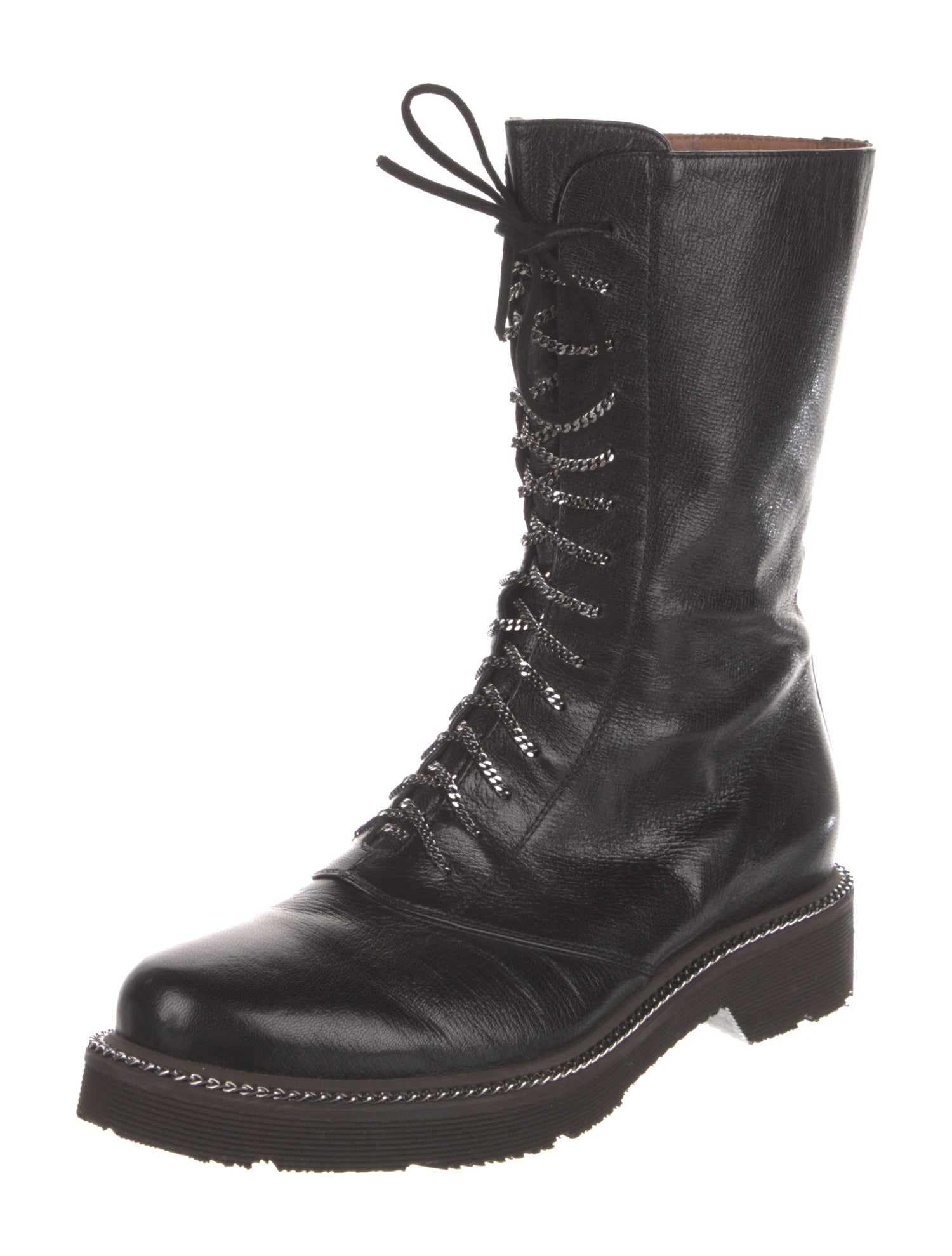 Giorgio Armani Leather Combat Boots