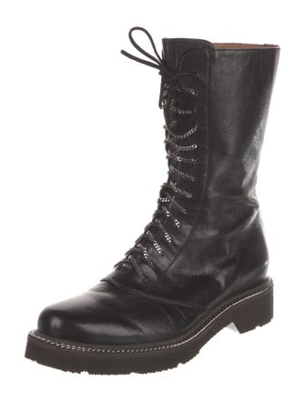 Giorgio Armani Leather Combat Boots