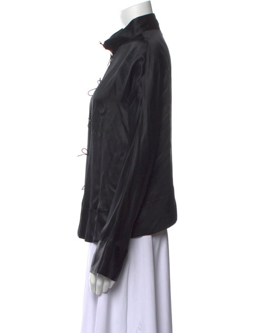 Giorgio Armani Silk Long Sleeve Button-Up Top