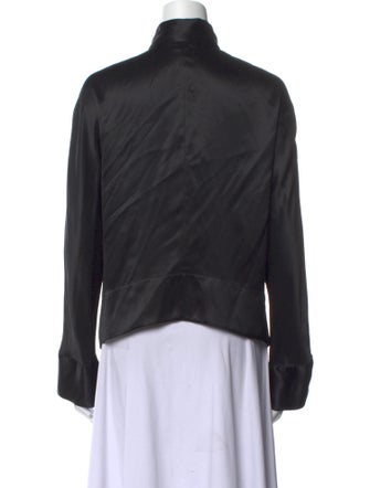 Giorgio Armani Silk Long Sleeve Button-Up Top