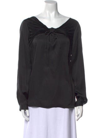 Giorgio Armani Silk Off-The-Shoulder Blouse