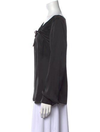 Giorgio Armani Silk Off-The-Shoulder Blouse