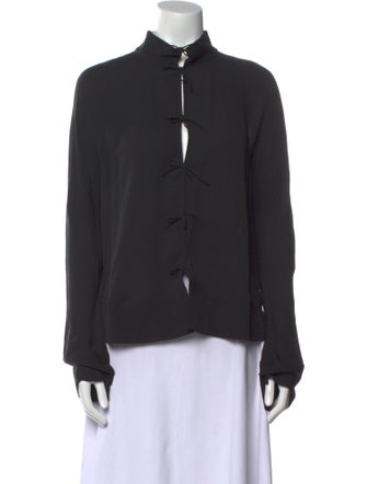 Giorgio Armani Silk Mock Neck Sweatshirt