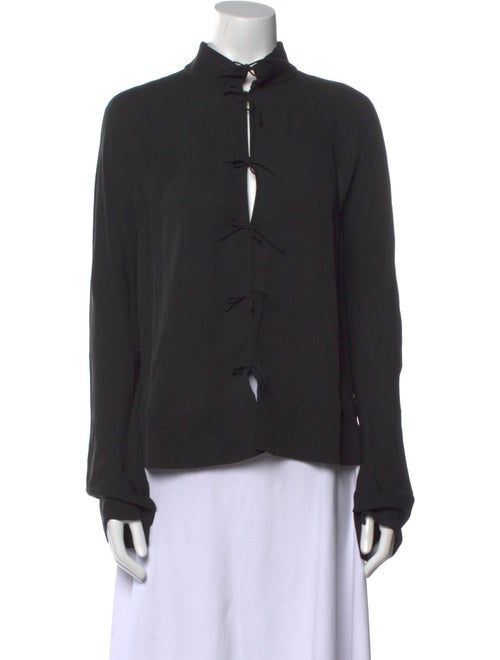 Giorgio Armani Silk Mock Neck Sweatshirt