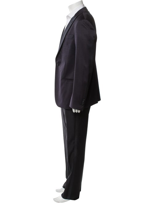 Giorgio Armani Virgin Wool Plaid Print Two-Piece Suit